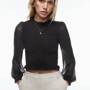 See-Through Sleeves, Black Top from Aritzia XS